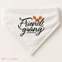 Friendsgiving Holiday Festive Thanksgiving USA-Made Doggie Bandana thumb 0