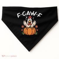 F-Caw-F Halloween Funny Sassy Raven Rooster USA-Made Doggie Bandana thumb 0
