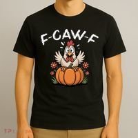 F-Caw-F Halloween Funny Sassy Raven Rooster T-Shirt thumb 3