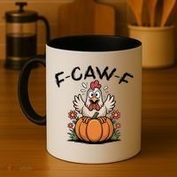 F-Caw-F Halloween Funny Sassy Raven Rooster Coffee Mug thumb 4