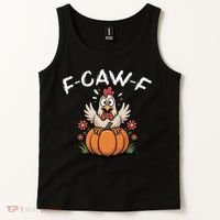F-Caw-F Halloween Funny Sassy Raven Rooster Tank Top thumb 2