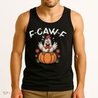 F-Caw-F Halloween Funny Sassy Raven Rooster Tank Top thumb 3