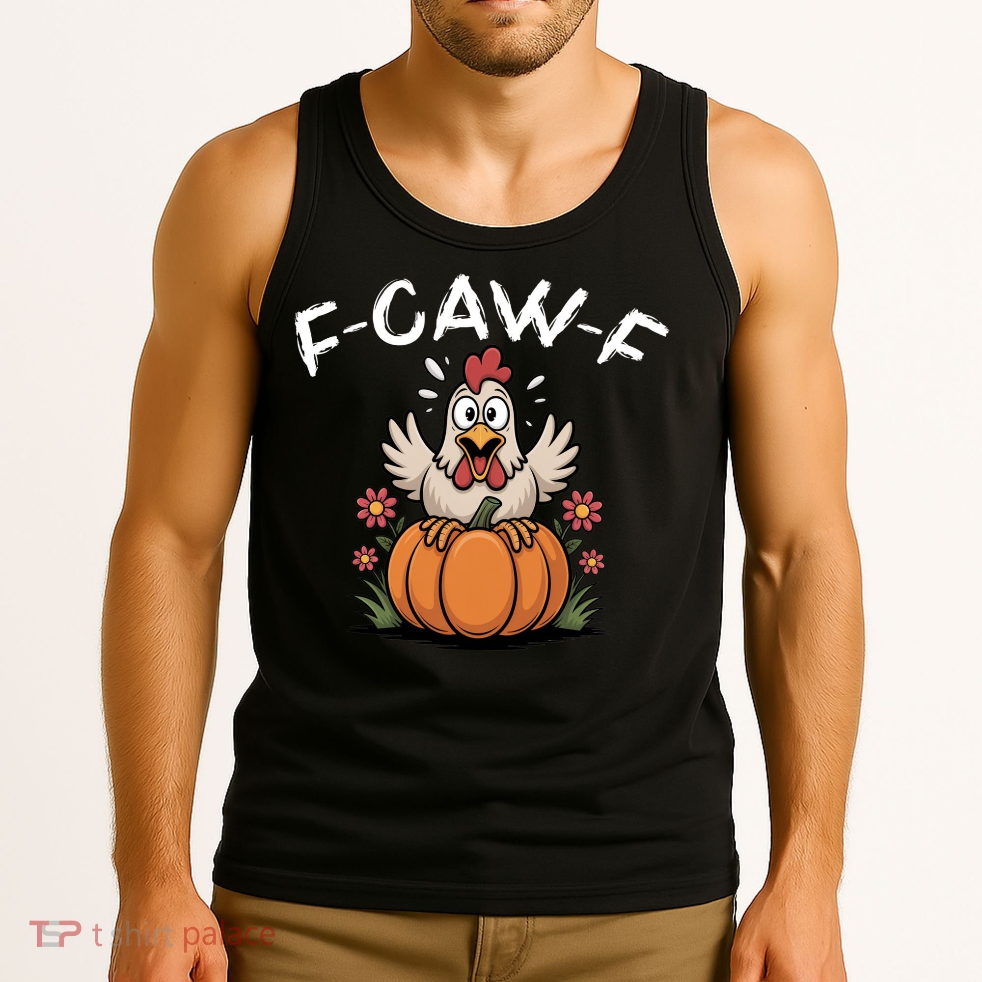 F-Caw-F Halloween Funny Sassy Raven Rooster Tank Top