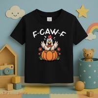 F-Caw-F Halloween Funny Sassy Raven Rooster Toddler T-Shirt thumb 3