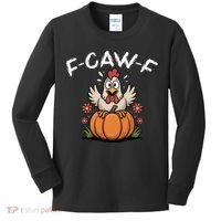 F-Caw-F Halloween Funny Sassy Raven Rooster Kids Long Sleeve Shirt thumb 0