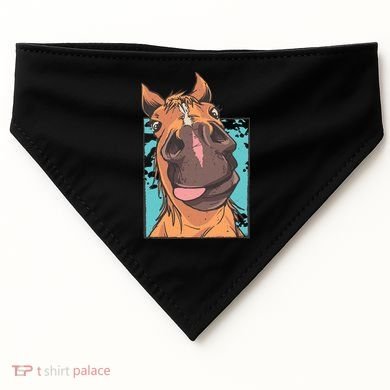 Funny Horse Face USA-Made Doggie Bandana