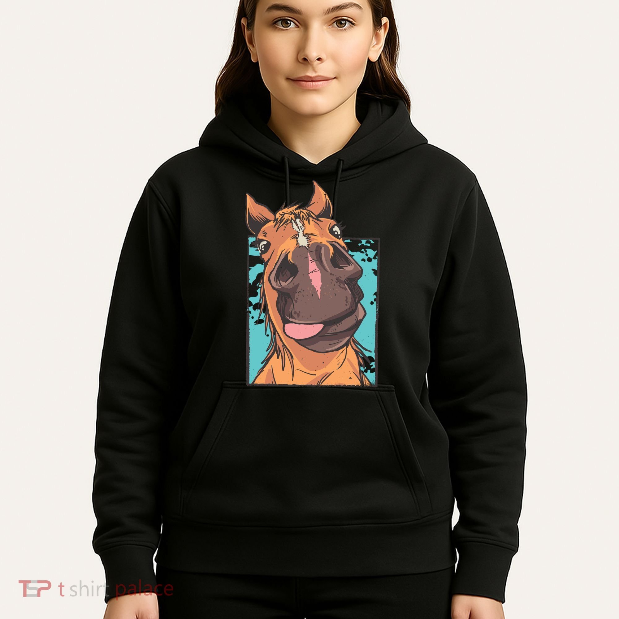 Funny Horse Face Hoodie