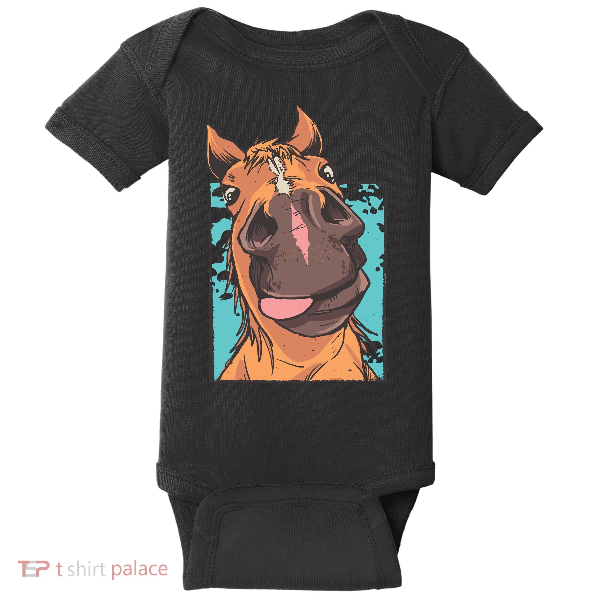 Funny Horse Face Baby Bodysuit