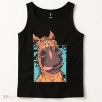 Funny Horse Face Tank Top thumb 2