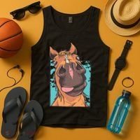 Funny Horse Face Tank Top thumb 4