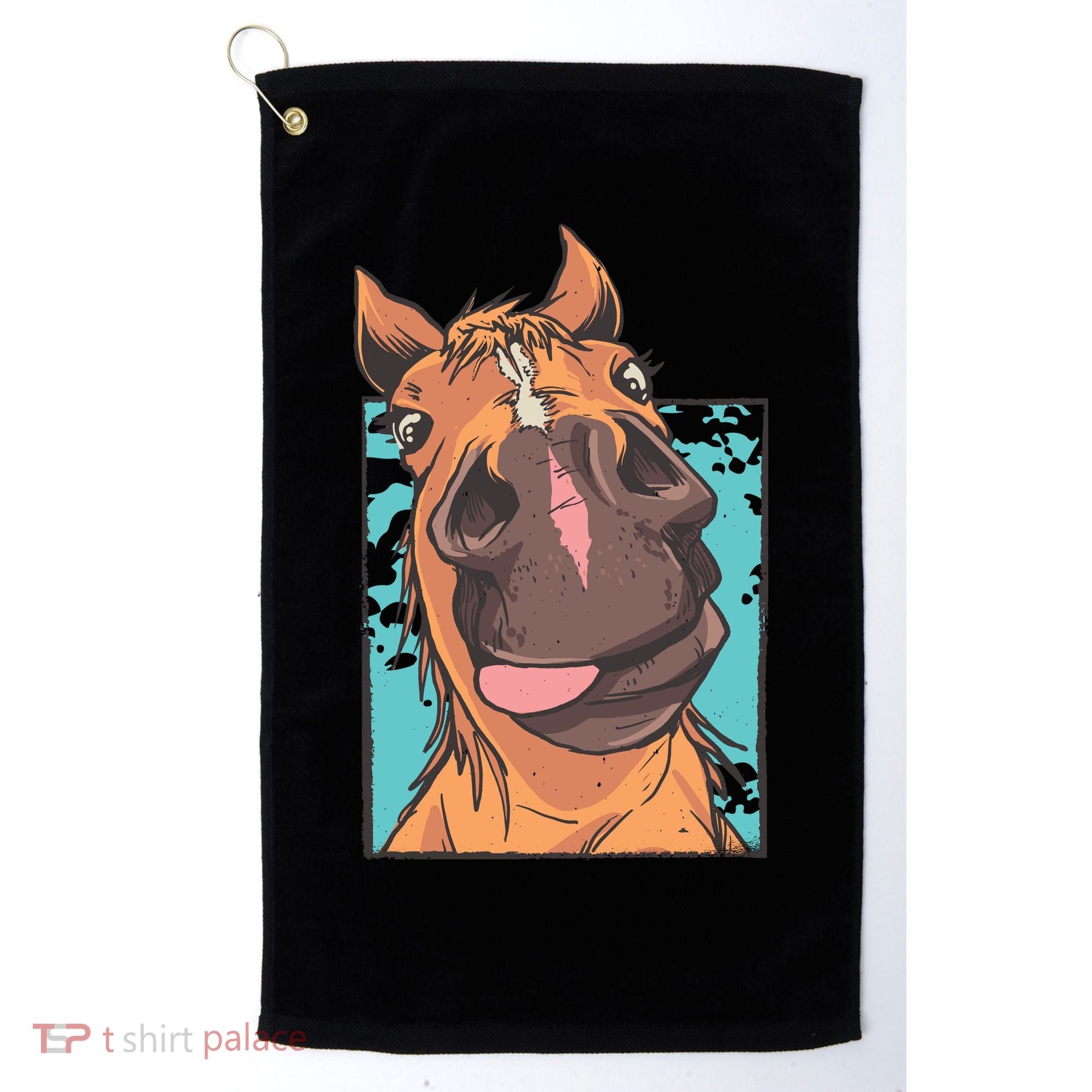 Funny Horse Face Golf Towel