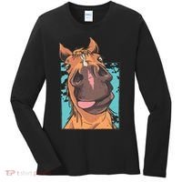 Funny Horse Face Women's Long Sleeve Shirt thumb 0