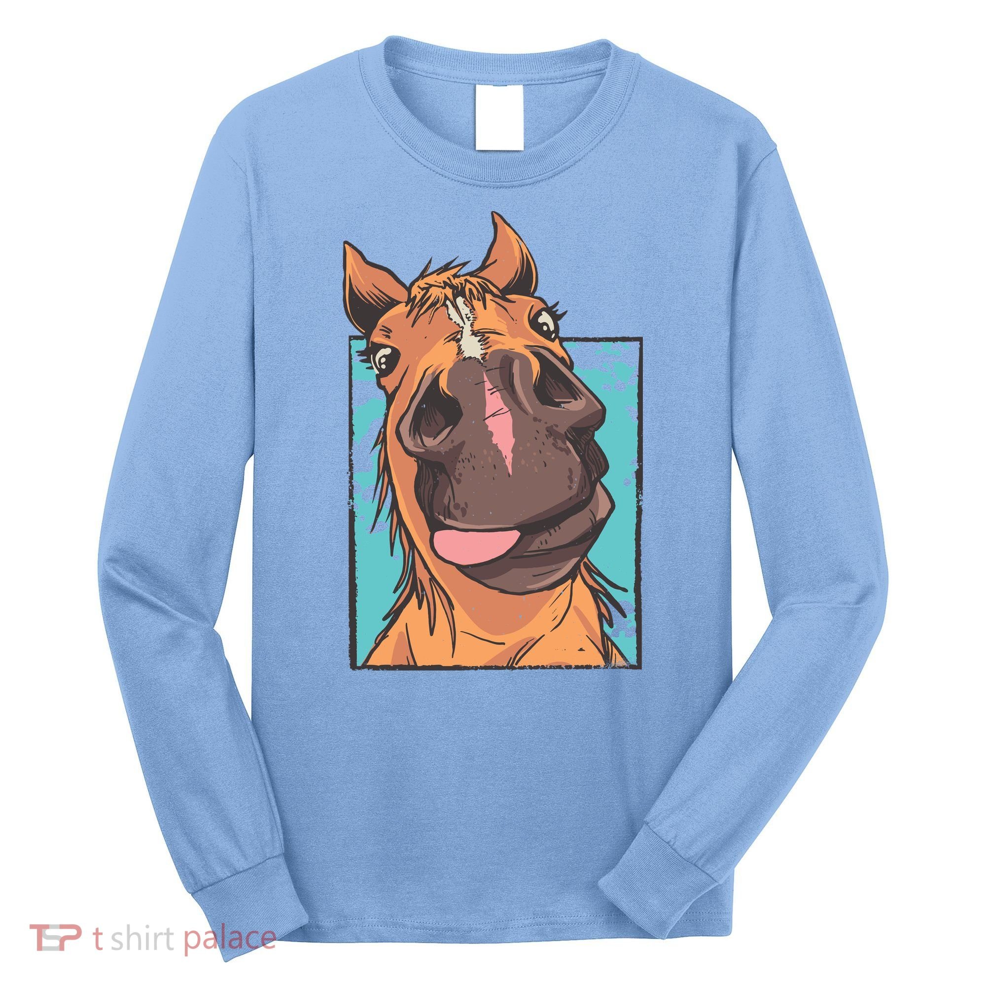 Funny Horse Face Long Sleeve Shirt
