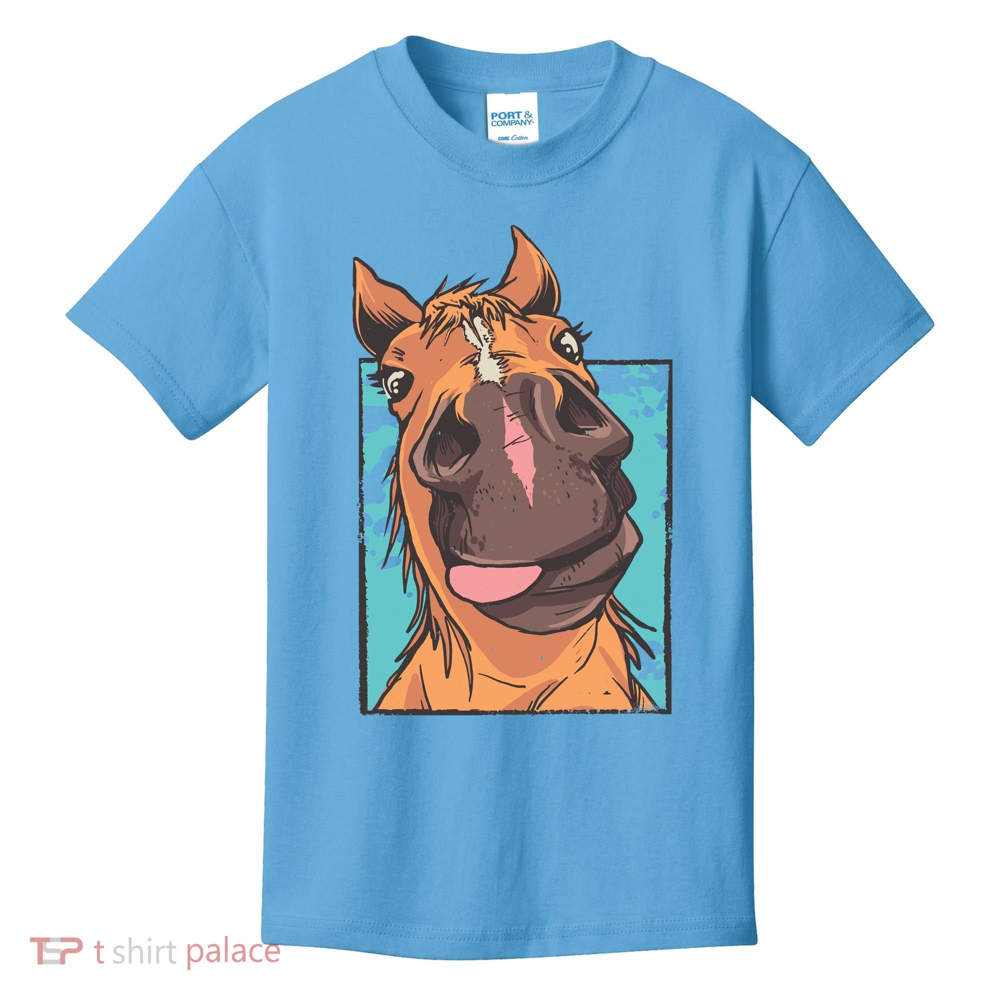 Funny Horse Face Kids T-Shirt