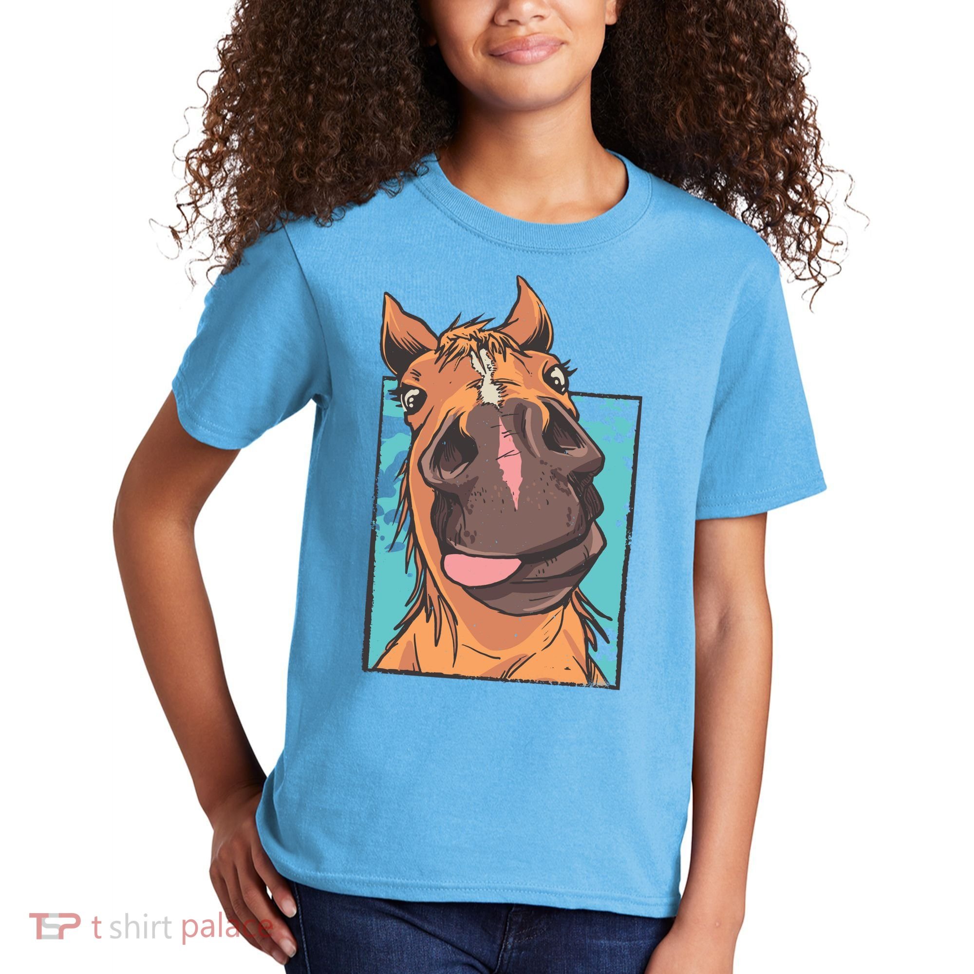 Funny Horse Face Kids T-Shirt