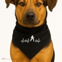 Fire Heartbeat Firefighter Fire Fighter Meaningful Gift USA-Made Doggie Bandana thumb 1