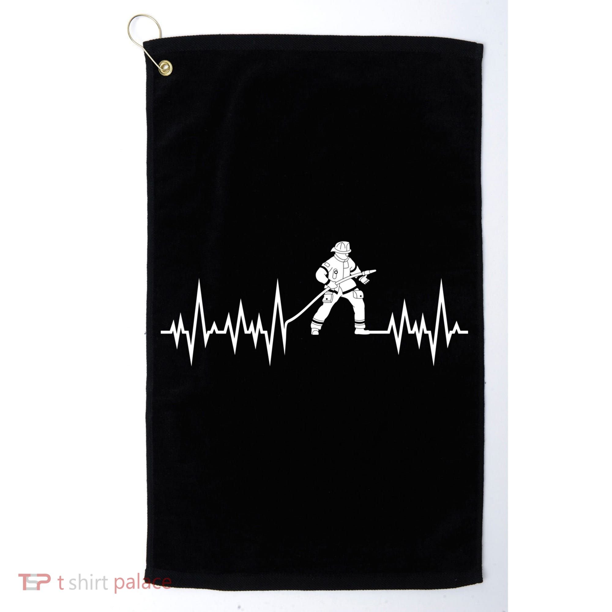Fire Heartbeat Firefighter Fire Fighter Meaningful Gift Golf Towel