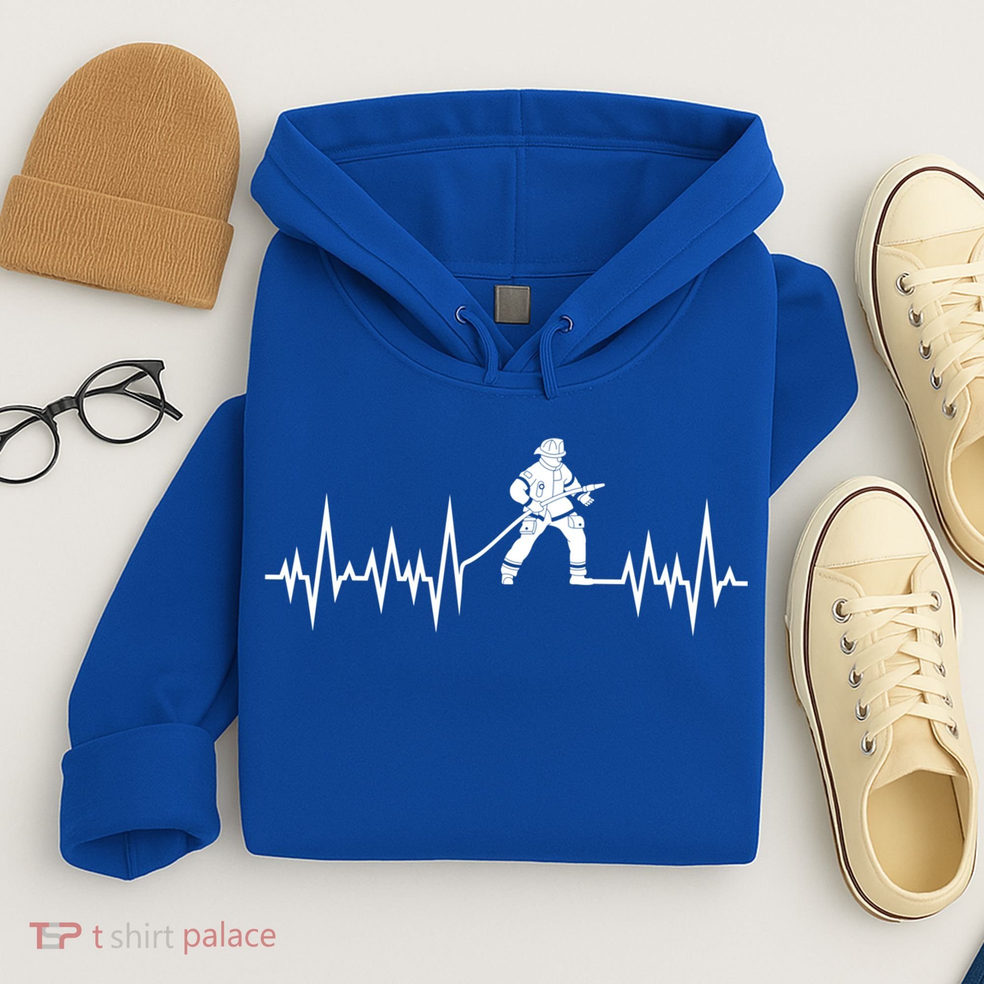 Fire Heartbeat Firefighter Fire Fighter Meaningful Gift Hoodie
