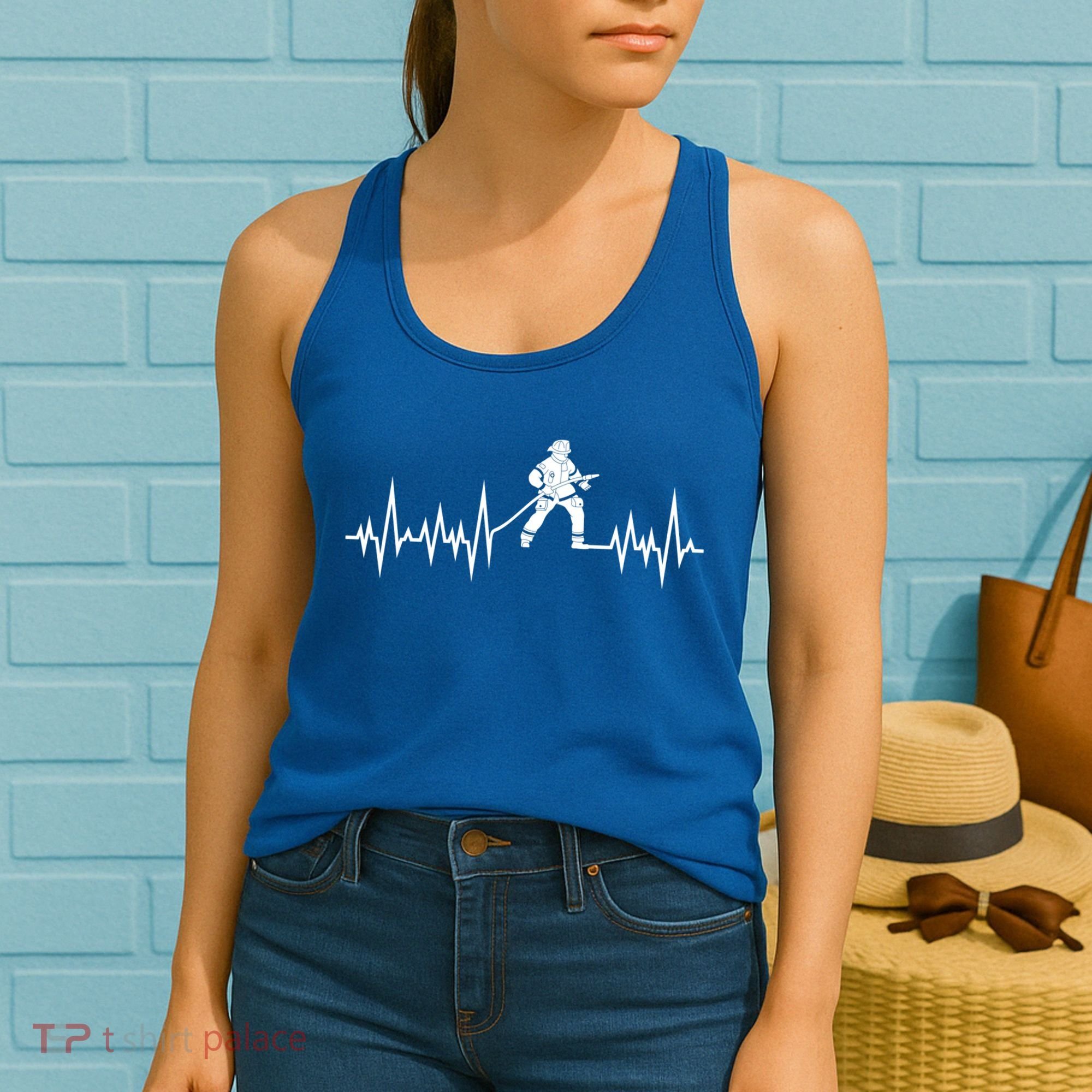 Fire Heartbeat Firefighter Fire Fighter Meaningful Gift Women's Tank Top