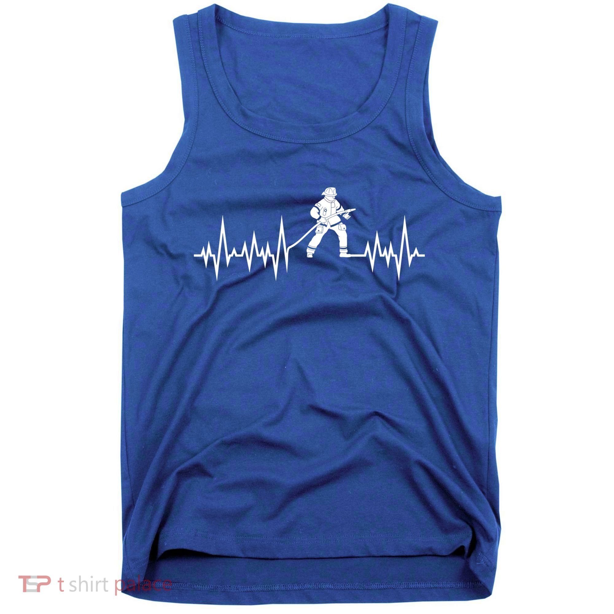Fire Heartbeat Firefighter Fire Fighter Meaningful Gift Tank Top