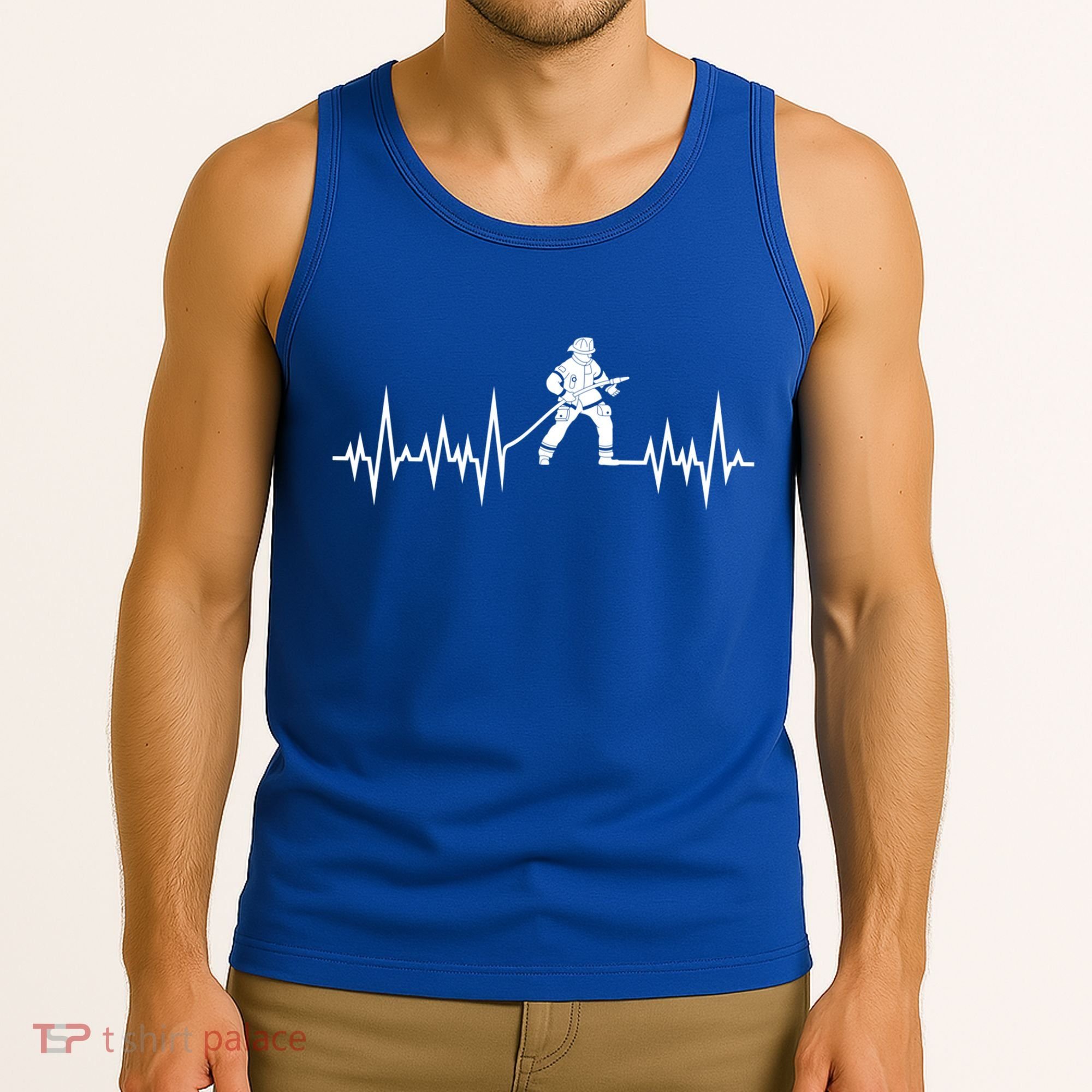 Fire Heartbeat Firefighter Fire Fighter Meaningful Gift Tank Top