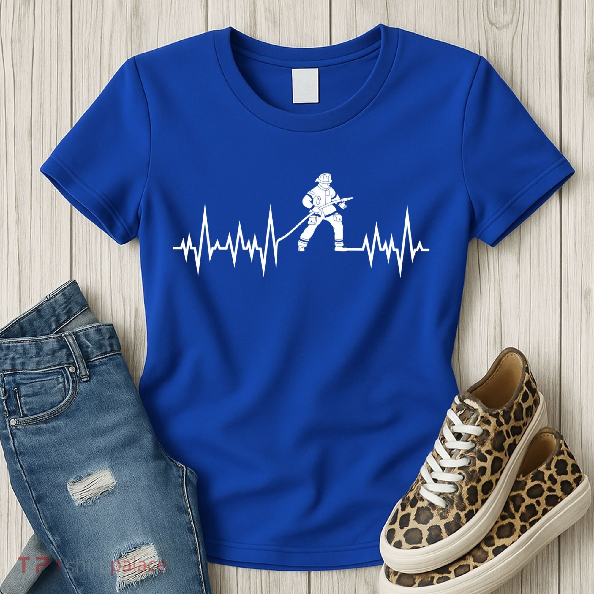 Fire Heartbeat Firefighter Fire Fighter Meaningful Gift Women's T-Shirt