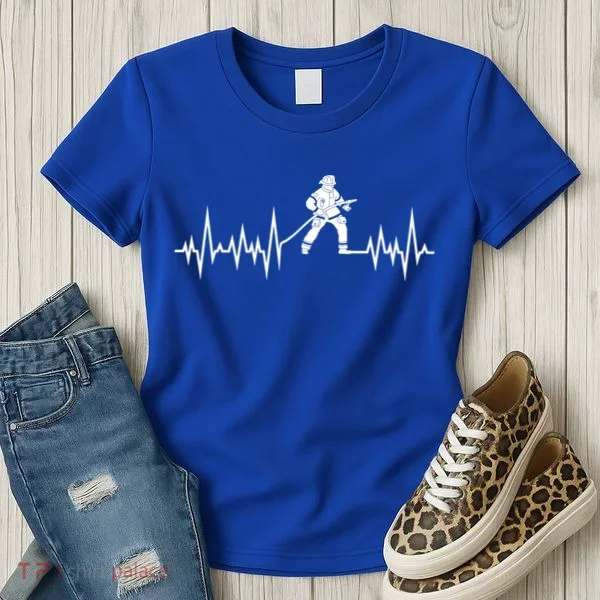 Fire Heartbeat Firefighter Fire Fighter Meaningful Gift Women's T-Shirt