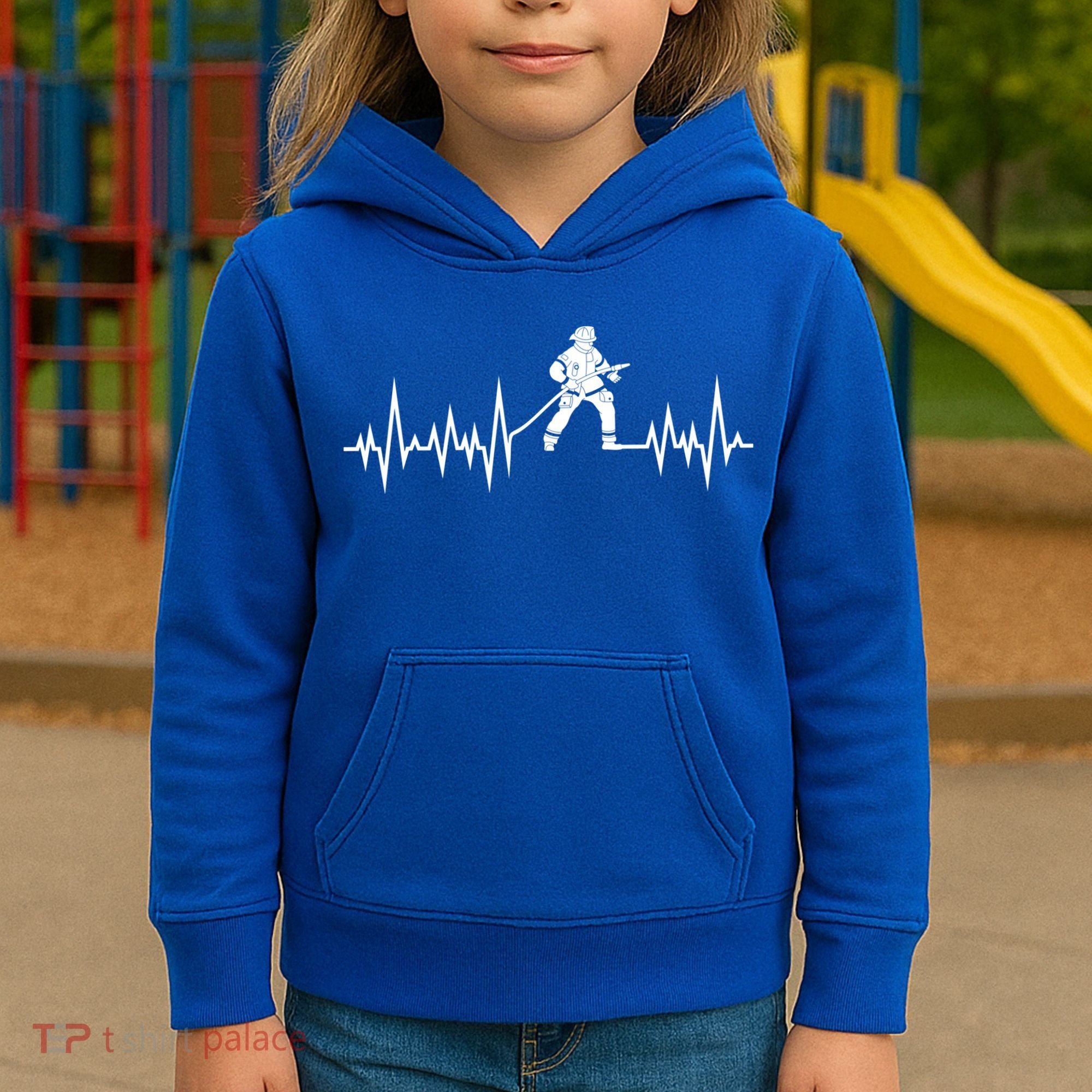 Fire Heartbeat Firefighter Fire Fighter Meaningful Gift Kids Hoodie