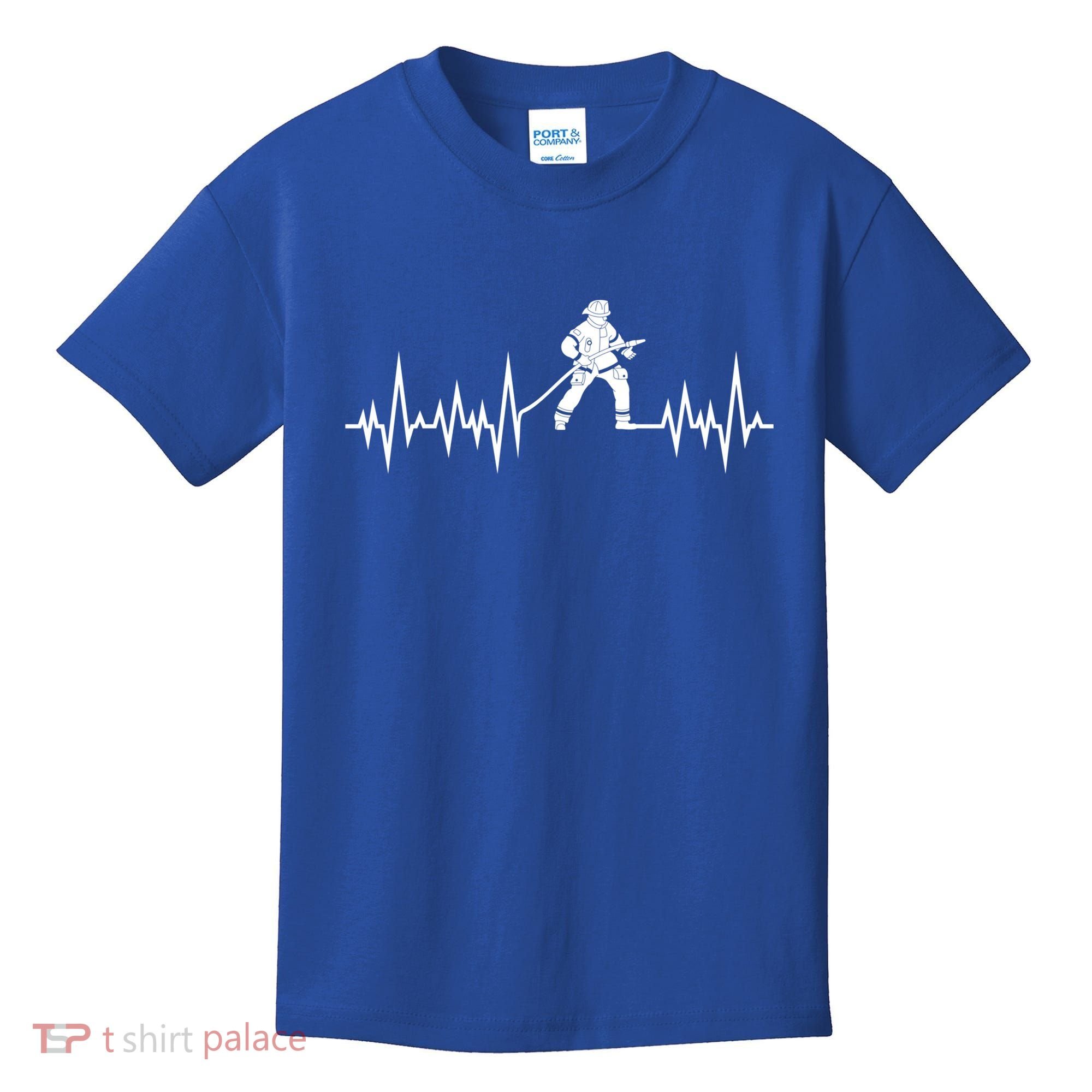 Fire Heartbeat Firefighter Fire Fighter Meaningful Gift Kids T-Shirt