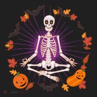 Funny Halloween Fall Autumn Namaste Yoga Skeleton Women's Sweatshirt thumb 2
