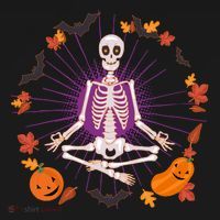 Funny Halloween Fall Autumn Namaste Yoga Skeleton Women's Hoodie thumb 2