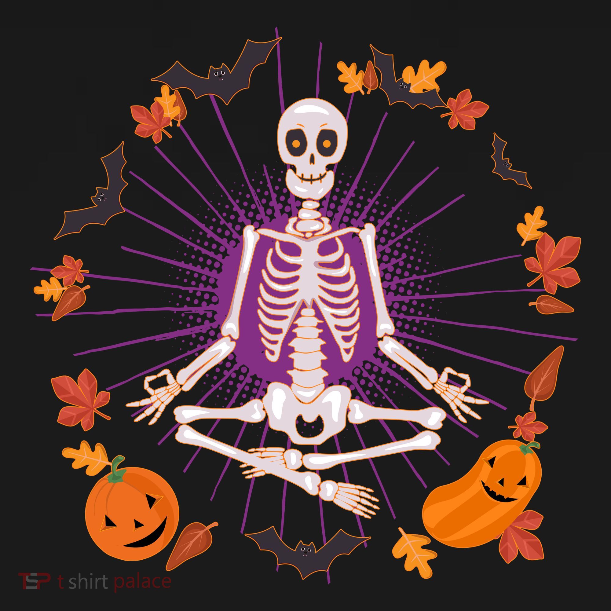 Funny Halloween Fall Autumn Namaste Yoga Skeleton Women's Hoodie
