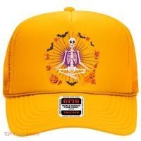 Funny Halloween Fall Autumn Namaste Yoga Skeleton Hat thumb 0
