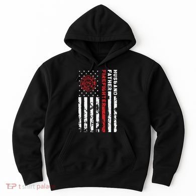 Firefighter Husband Father Fireman Fathers Day Gift For Dad Hoodie