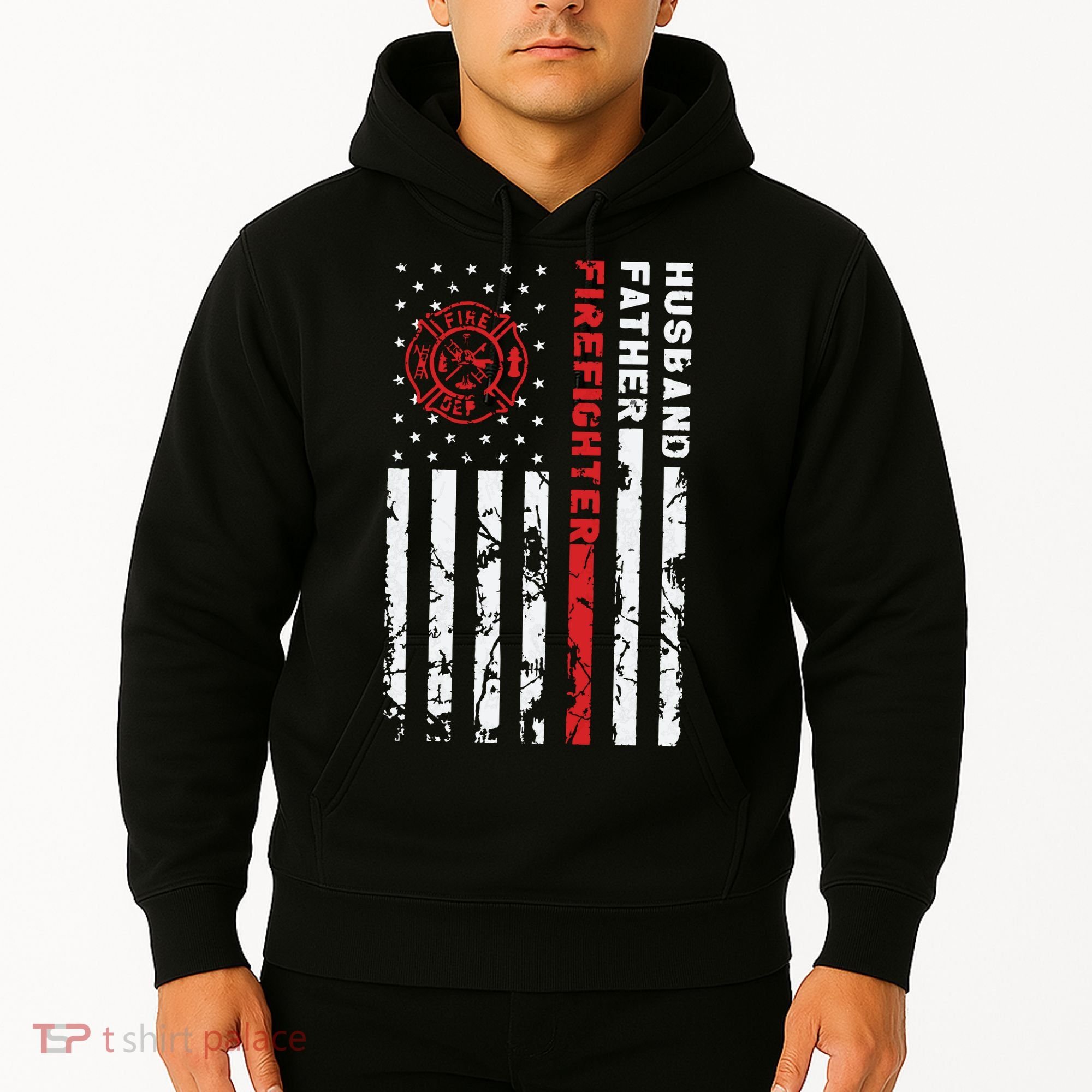 Firefighter Husband Father Fireman Fathers Day Gift For Dad Hoodie
