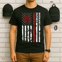Firefighter Husband Father Fireman Fathers Day Gift For Dad T-Shirt thumb 6
