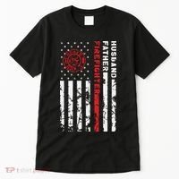 Firefighter Husband Father Fireman Fathers Day Gift For Dad Tall T-Shirt thumb 0