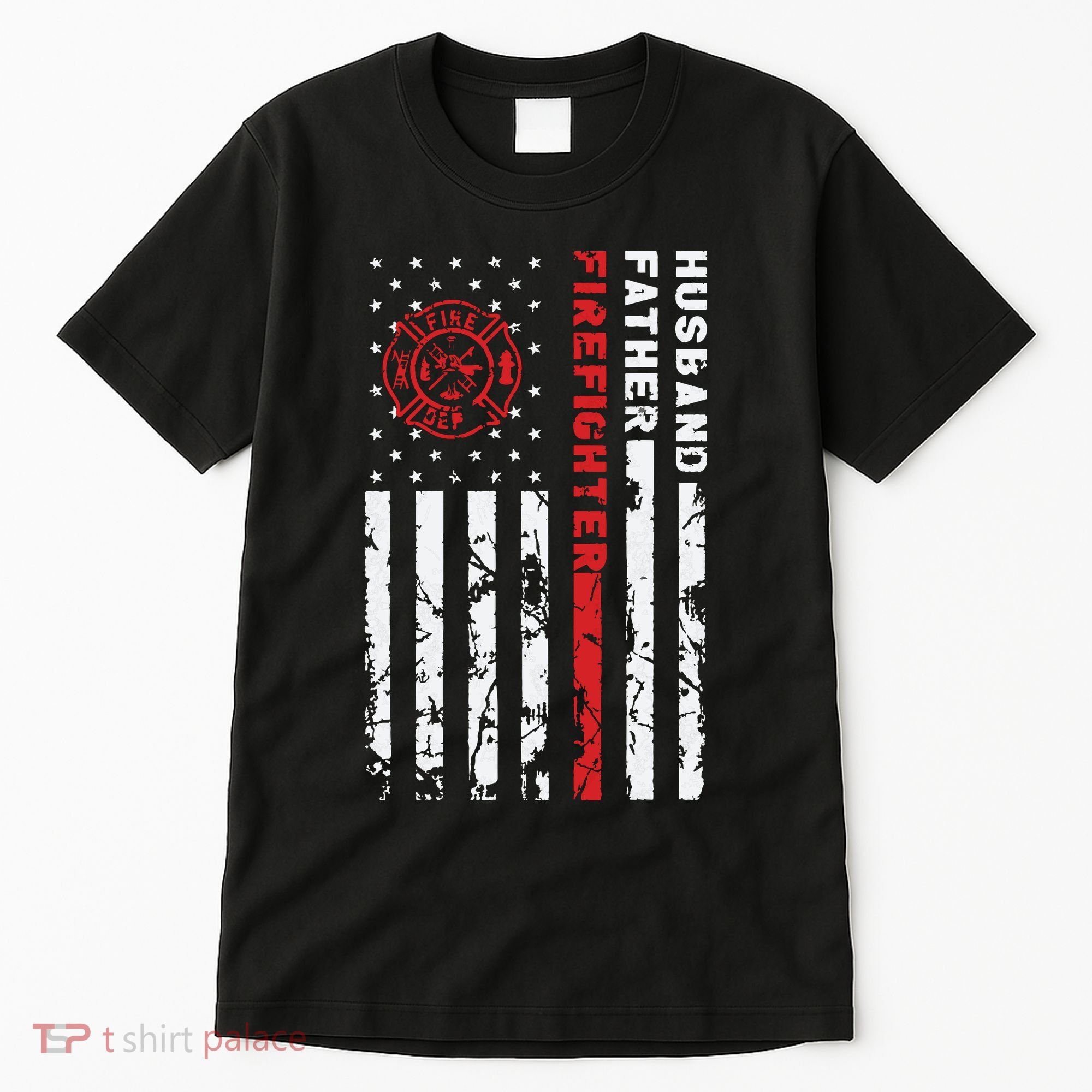 Firefighter Husband Father Fireman Fathers Day Gift For Dad Tall T-Shirt