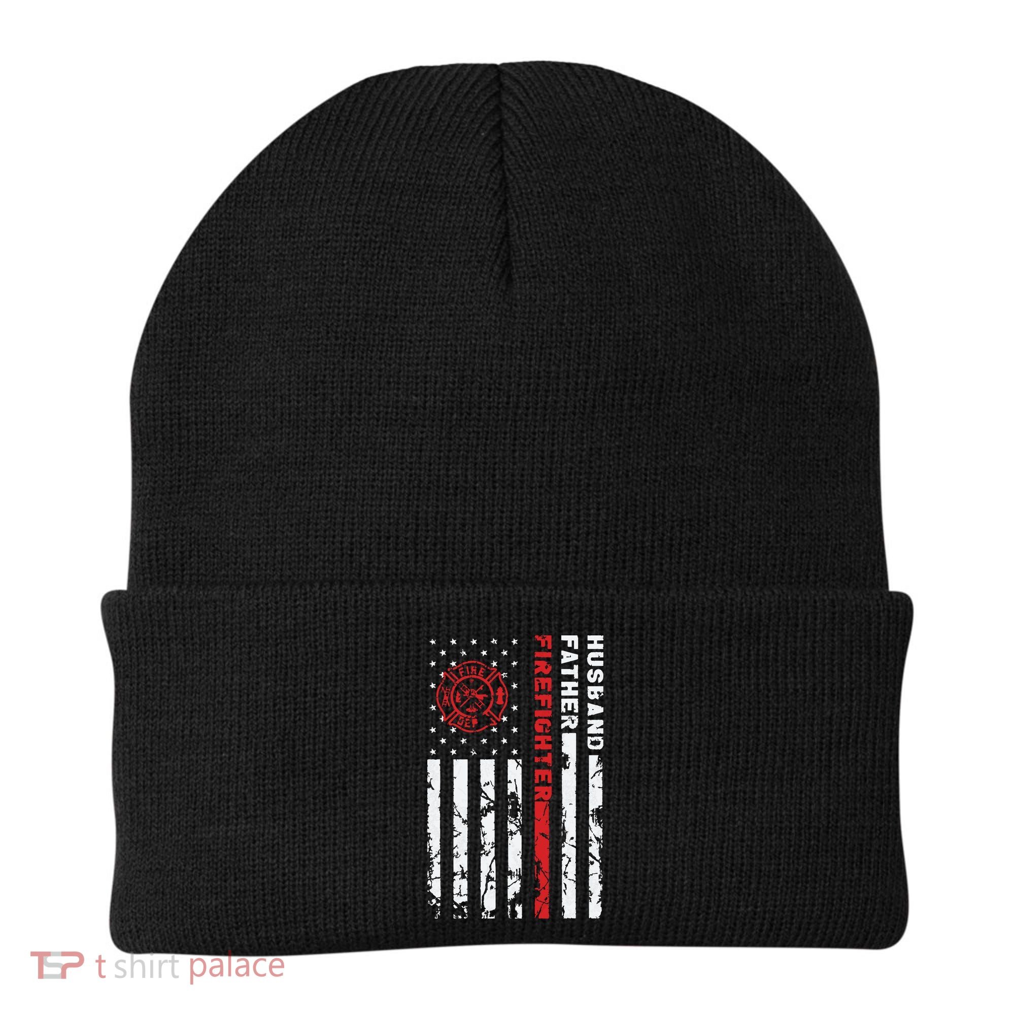 Firefighter Husband Father Fireman Fathers Day Gift For Dad Beanie