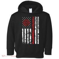 Firefighter Husband Father Fireman Fathers Day Gift For Dad Toddler Hoodie thumb 0