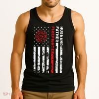 Firefighter Husband Father Fireman Fathers Day Gift For Dad Tank Top thumb 3