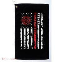 Firefighter Husband Father Fireman Fathers Day Gift For Dad Golf Towel thumb 0