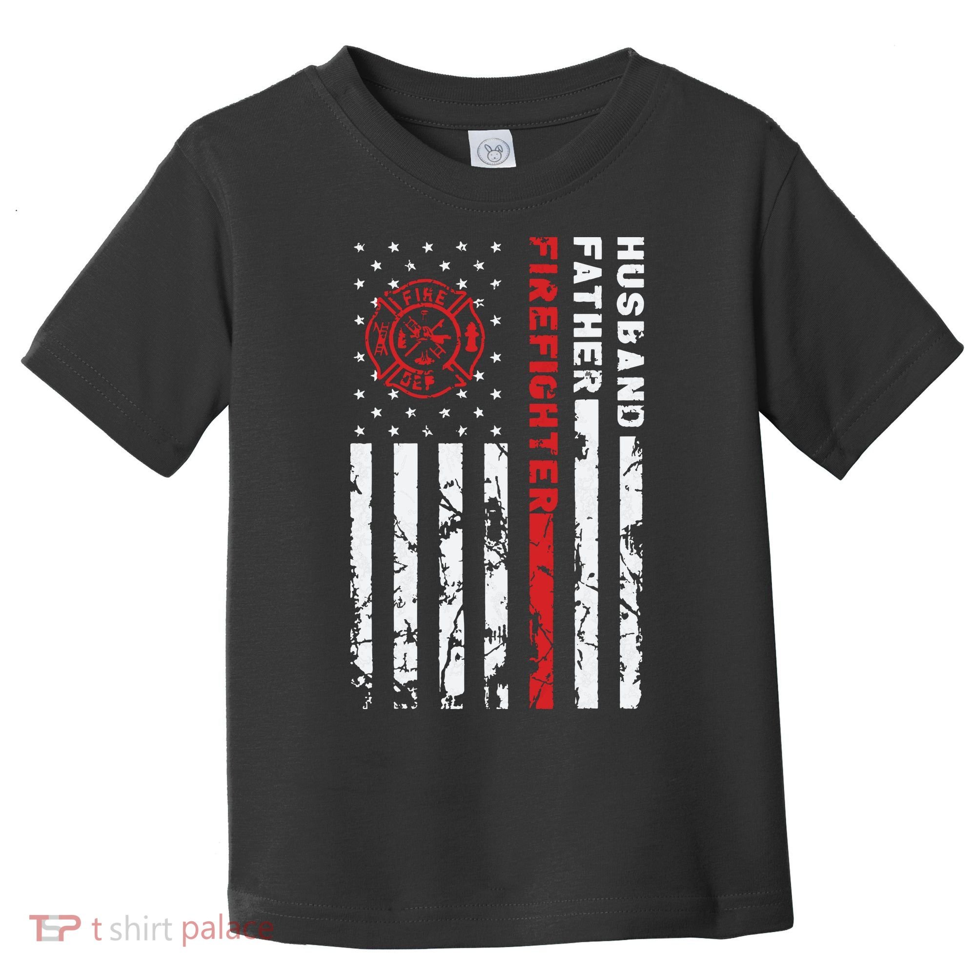 Firefighter Husband Father Fireman Fathers Day Gift For Dad Toddler T-Shirt