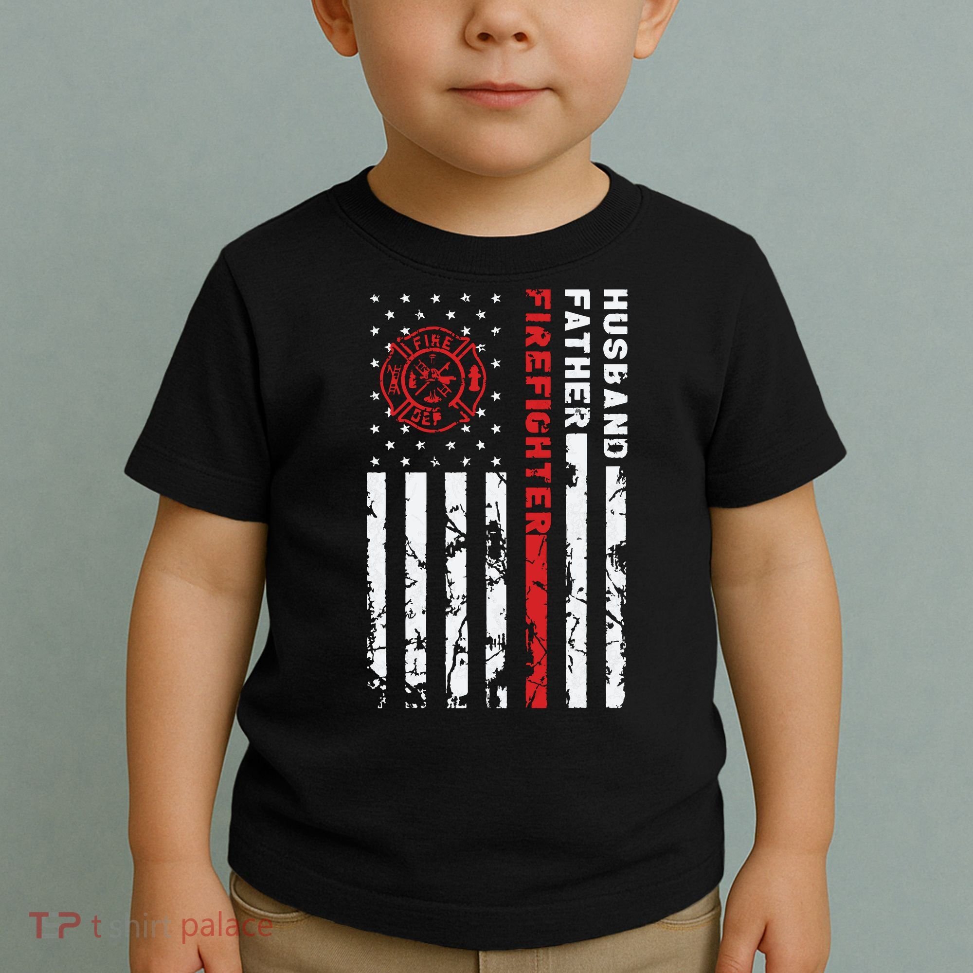 Firefighter Husband Father Fireman Fathers Day Gift For Dad Toddler T-Shirt