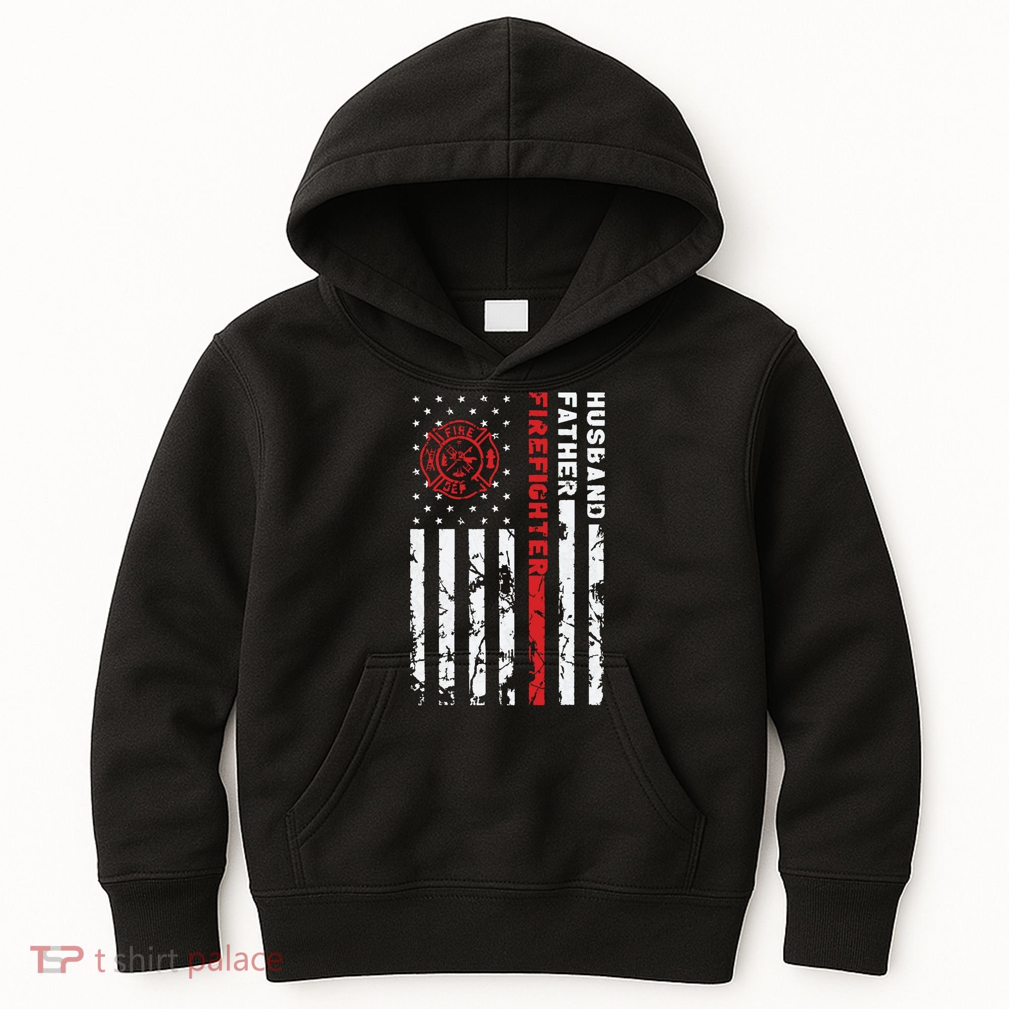 Firefighter Husband Father Fireman Fathers Day Gift For Dad Kids Hoodie