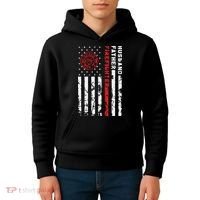 Firefighter Husband Father Fireman Fathers Day Gift For Dad Kids Hoodie thumb 4