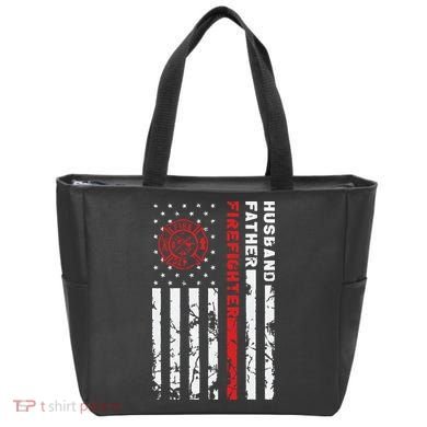 Firefighter Husband Father Fireman Fathers Day Gift For Dad Tote Bag