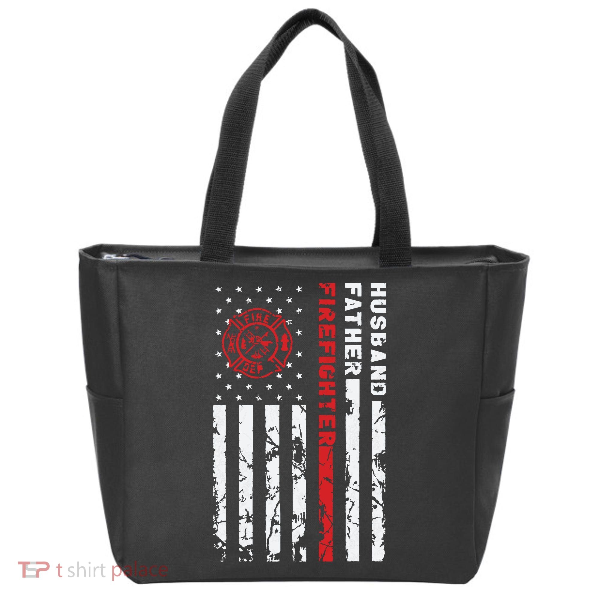 Firefighter Husband Father Fireman Fathers Day Gift For Dad Tote Bag