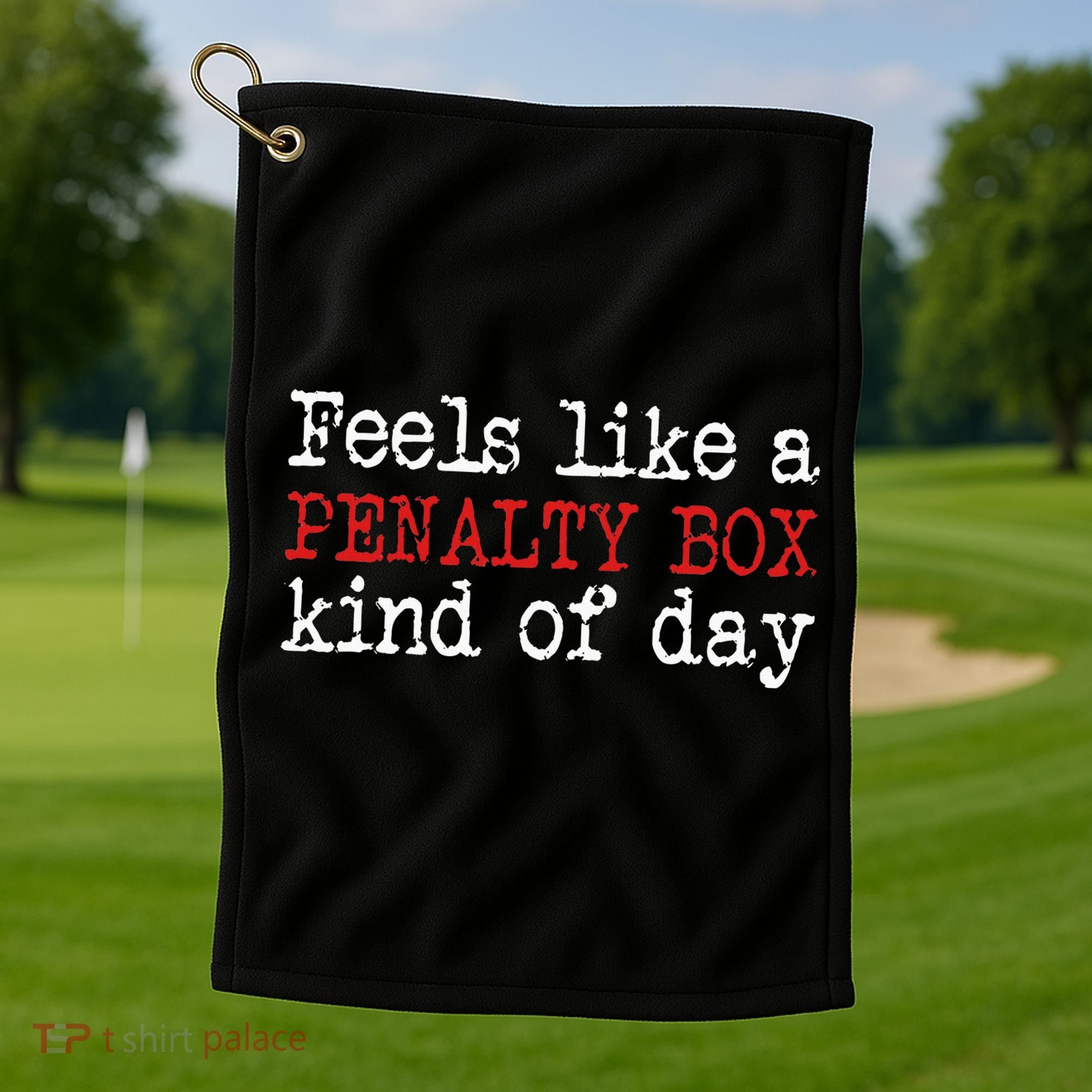 Funny Hockey Feels Like A Penalty Box Day Hockey Player Golf Towel
