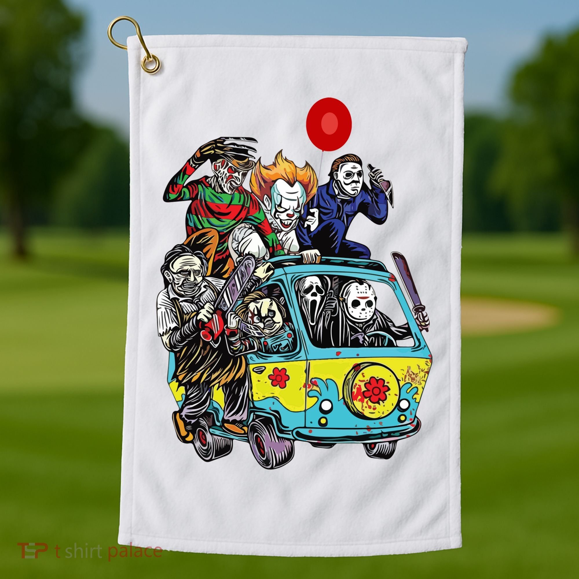 Funny Halloween Friends Gift Golf Towel